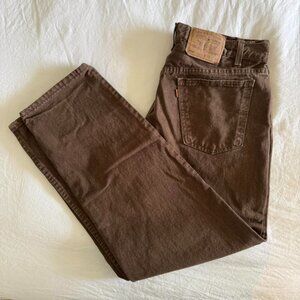 Brown vintage Levi's 505 orange tab 90s 36x30